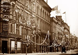 Coronation decorations, Dale Street, Liverpool, early 1900s
