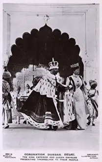 The Coronation Durbar, Delhi - King George and Queen Mary