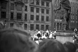Coronation. Folk dancing, evening Golden Sq