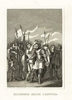 1485 Prints: Coronation of Henry VII at Bosworth Field, 1485