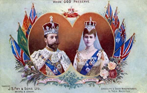 Crowned Gallery: Coronation of King George V - Advertising card for Js Fry
