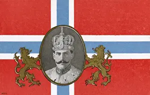 Haakon Prints: Coronation of King Haakon VII of Norway - Flag