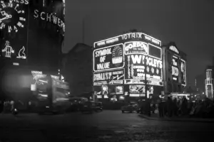 Coronation. Piccadilly Circus at Night