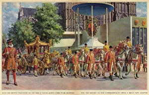 Images Dated 27th March 2012: Coronation Procession, Queen Elizabeth II