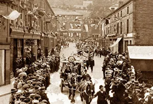 Holmfirth Prints: Coronation Procession, Victoria Street Holmfirth