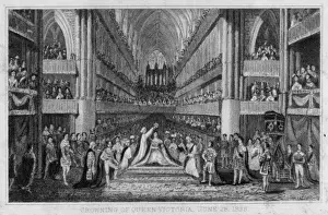 Crowning Prints: Coronation of Queen Victoria, Westminster Abbey, London