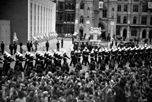 Coronation Collection: Coronation. Royal Marine Guard of Honour march past