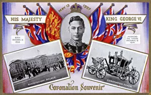 Images Dated 15th August 2018: Coronation Souvenir Card - King George VI