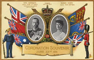 Coronation Souvenir - King George V (1865-1936) and Queen Mary (1867-1953) - June 22, 1911. Date: 1911 Coronation Souvenir - King George V (1865-1936) and Queen Mary (1867-1953) - June 22, 1911. Date: 1911