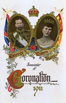 Coronation Souvenir Postcard - King George V and Queen Mary