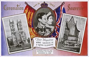 Images Dated 8th August 2016: Coronation Souvenir Postcard - King George VI