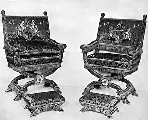 Knole Gallery: Coronation thrones, 1911