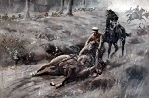 Extracting Prints: Corporal of Horse A H Wilkins under fire at Courgies