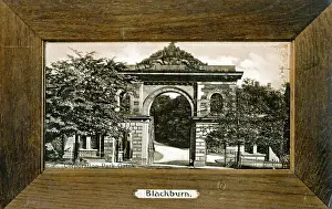 Stonework Prints: Corporation Park Gates, Blackburn, Lancashire Date: circa 1903