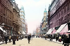 Corporation Collection: Corporation Street, Birmingham, hand coloured photo