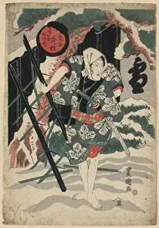 Mitsugoro Prints: Corresponded to snow, Shuka (Bando Mitsugoro V) as Kasuga-ya