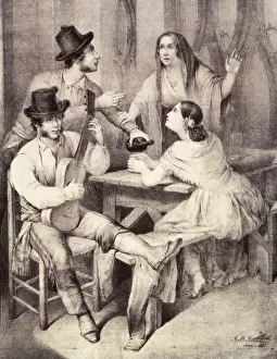 Cellars Prints: CORTELLINI, ngel Mar&#xd860(1819-1887). Bar scene