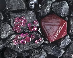 Aluminium Gallery: Corundum variety ruby; crystal and gems
