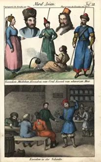 Cossacks Prints: Cossack girl, cossacks from the Urals and the Black Sea