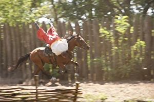 Images Dated 24th August 2009: Cossack riding a horse, Zaporozhye, Ukraine