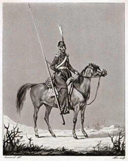 Images Dated 19th March 2021: A Cossack of the Russian Army. Date: circa 1820