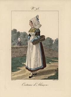 Alsation Gallery: Costume of Alencon A peasant woman returning