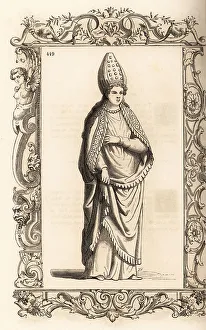 16th Century Prints: Costume of an ancient noblewoman of Caramania, Ottoman Empire