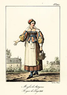 Costume of an artisan's wife, 17th century France