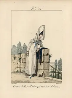 Alsation Prints: Costume of Bois d Embourg Tall bonnet with