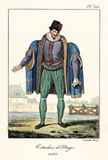 1580 Prints: Costume of a bourgeois man of Paris, 1580