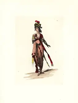 Merveilleuse Prints: Costume of a bourgeois woman, dressed as merveilleuse