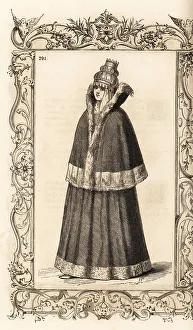 Gothland Prints: Costume of a bride of Lolland, Gotland, Oland, 16th century