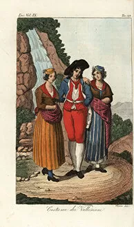 Images Dated 21st November 2019: Costume of the Canton of Valais, Switzerland, 18th century