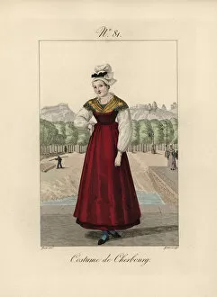 Alsation Gallery: Costume of Cherbourg The bonnet has short papillon wings