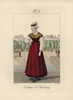 Alsation Gallery: Costume of Cherbourg The bonnet has short papillon wings