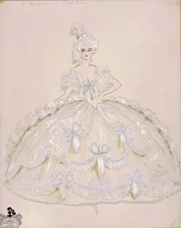 Drury Prints: Costume design by Irene Segalla for Evelyn Laye in New Moon