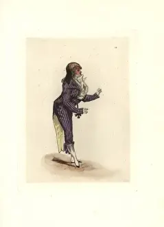 Directoire Prints: Costume of Dorlis, Muscadin in the fashion of 1796
