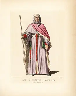 Costume of an English criminal judge, 15th century