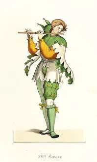 Motley Prints: Costume of a fool, France, 16th century