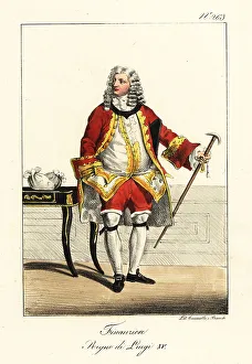 Financier Prints: Costume of a French banker, mid-18th century