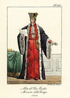 Domenico Cuciniello Prints: Costume of a French Chief Judge and Minister of Justice, 1808