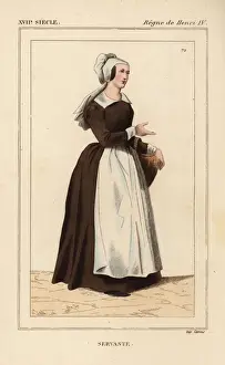 Bibliophile Prints: Costume of a French female servant, reign