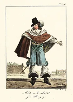 1650 Prints: Costume of a French gentleman around 1650
