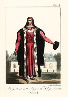 Magistrate Prints: Costume of a French Magistrate, 1280