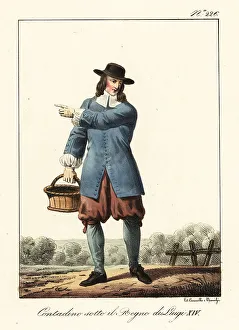 Gaiters Prints: Costume of a French peasant in the mid 1600s