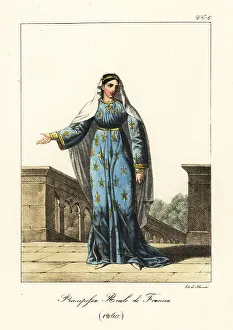 Blanche Prints: Costume of a French princess, 1260