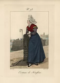 Alsation Gallery: Costume of Honfleur The bonnet is poorly set