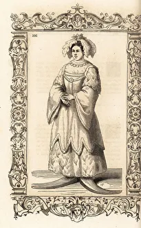 Lapps Prints: Costume of a Laplander bride (now Finland), 16th century