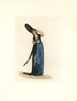 Directoire Prints: Costume of Madame Tuffier, merveilleuse