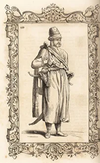 16th Century Prints: Costume of a man of the Kingdom of Tlemcen (Algeria), 16th centu